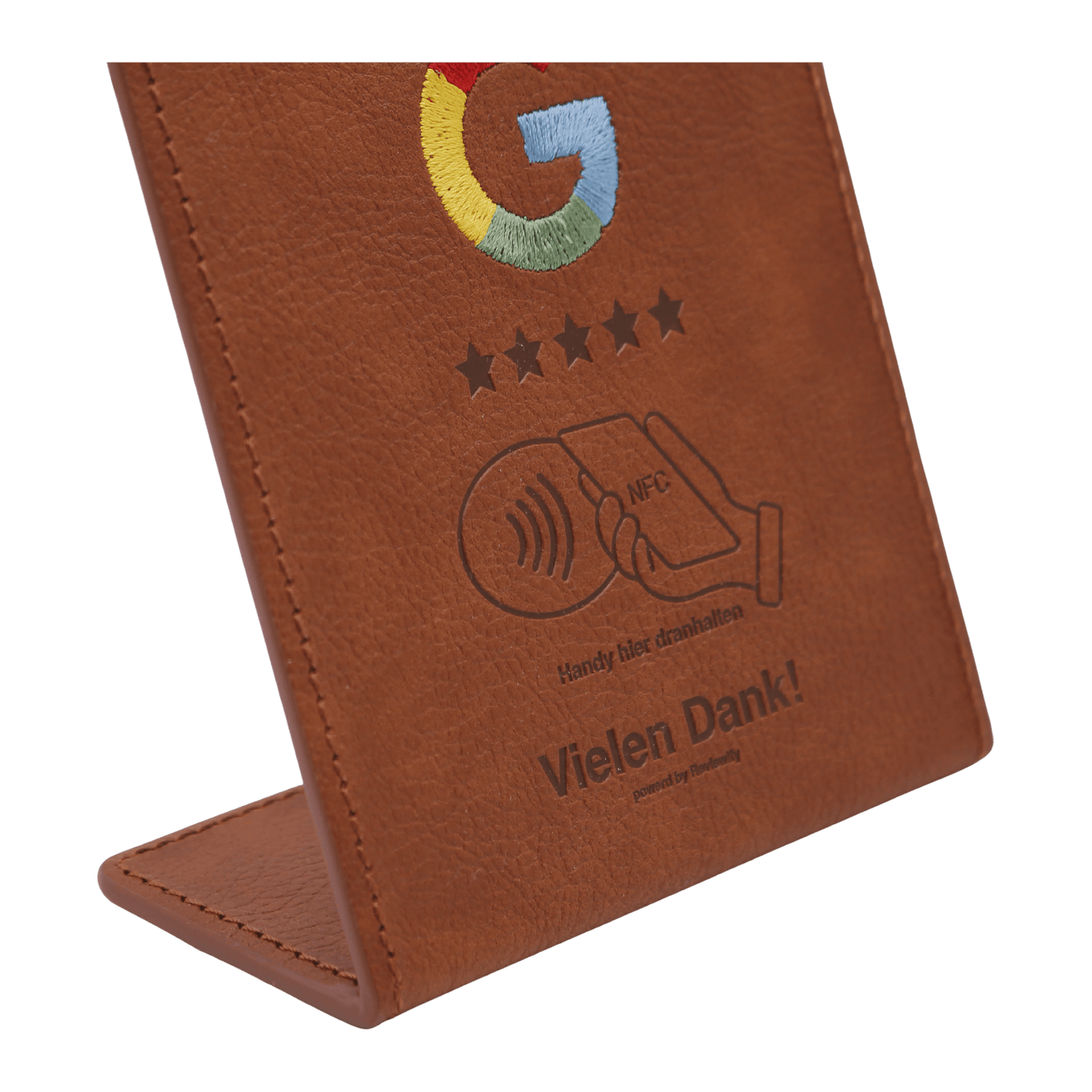 Google Bewertungs-Aufsteller – Premium Kunstleder mit NFC | Reviewify