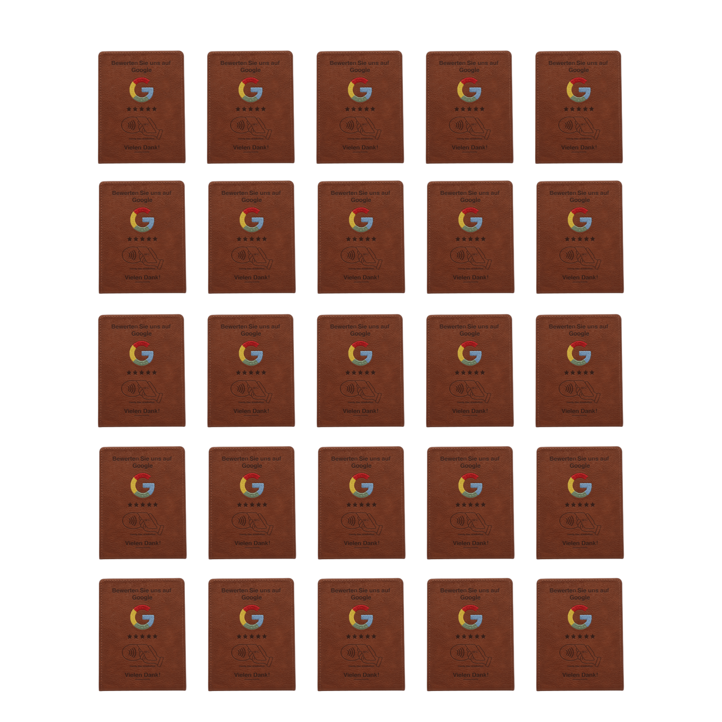 Google Bewertungs-Aufsteller – 25er Sparset | Premium Kunstleder mit NFC | Reviewify