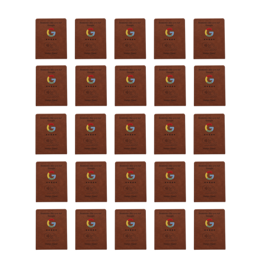 Google Bewertungs-Aufsteller – 25er Sparset | Premium Kunstleder mit NFC | Reviewify