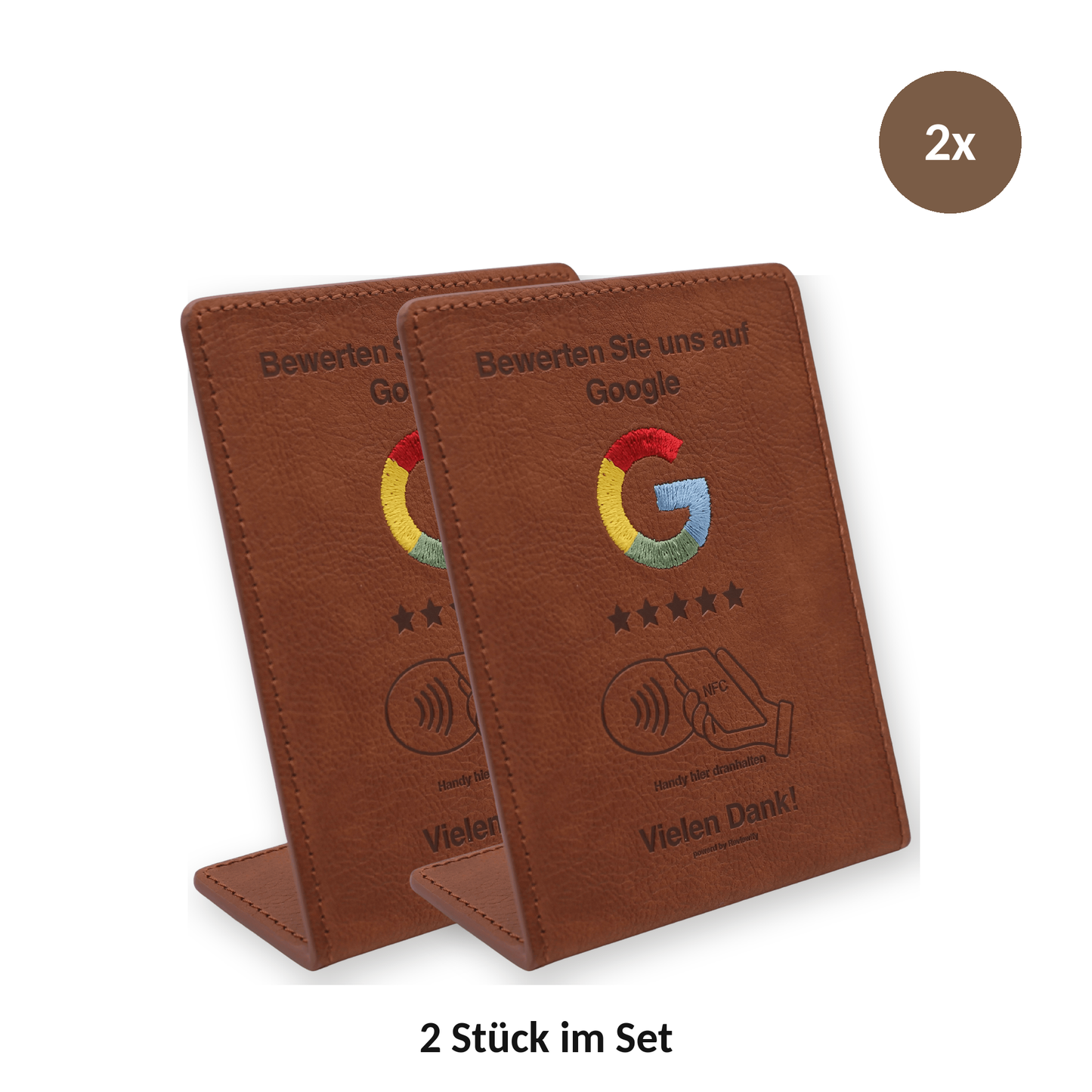 Google Bewertungs-Aufsteller mit NFC – 2er Set Kontaktlos zu mehr Google-Bewertungen