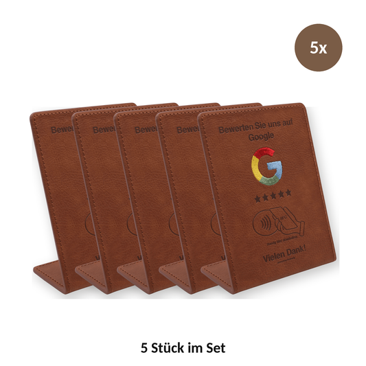 Google Bewertungs-Aufsteller mit NFC – 5er Set Kontaktlos zu mehr Google-Bewertungen