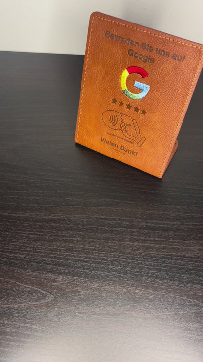 Google Bewertungs-Aufsteller – Premium Kunstleder mit NFC | Reviewify